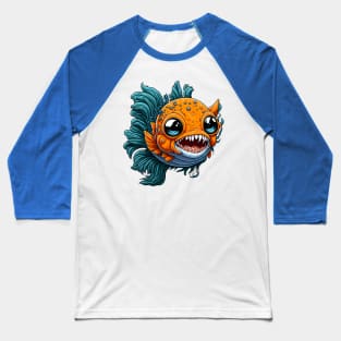 Kawaii Horror Goldfish Baseball T-Shirt